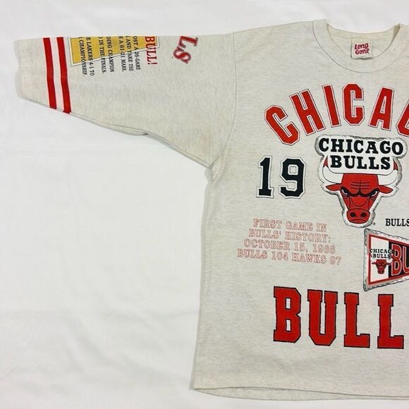 Vintage Chicago Bulls All Over Print Quarter Sleeve Tee - Picture 4 of 10